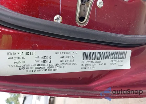 2015 Dodge Dart Se z USA, uszkodzony, nr VIN 1C3CDFAA6FD281898